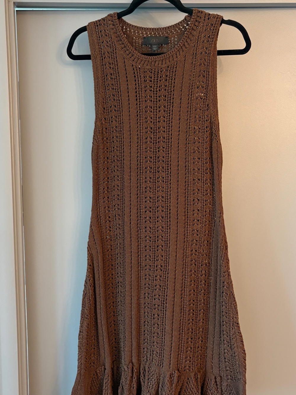Zara Brown and gold thread Knit Dress